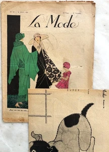 LA MODE n° 34 du 26 Août 1923 revue ancienne Couture Chapeau + suppl. Broderie - Imagen 1 de 6
