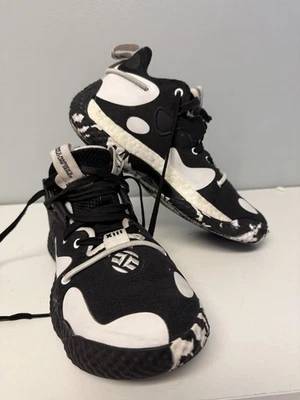 Adidas Harden Vol. 6 BOOST J Black White Basketball Shoes Boys Girls Kids GV8775 - Image 1 of 3