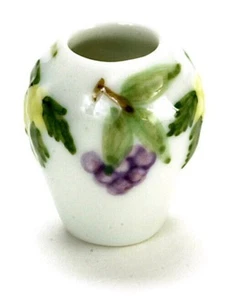 Dollhouse Miniature Porcelain Grape Vase by Falcon Miniatures - Picture 1 of 1
