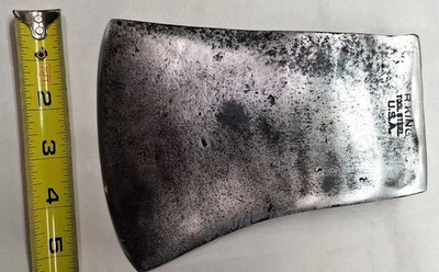 Cabeza de hacha antigua R. King de 5-1/2" broca ancha de 6-7/8" broca a poste, patente de Connecticut Foto 1 de 4