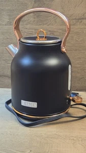HADEN 1.7 Liter Stainless Steel Body Retro Electric Tea Kettle Black/Copper - Picture 1 of 4