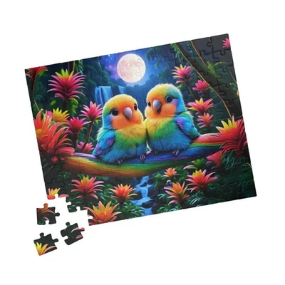 100pc Colorful Lovebirds Jigsaw Puzzle Pretty Bird Lover Gift Fun Activity Game - Image 1 of 4