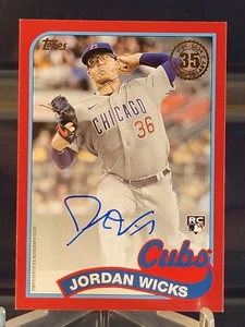 2024 Topps Series 2 #89BA-JWI Jordan Wicks RC RED PARALLEL AUTO #18/25 CUBS - Picture 1 of 6