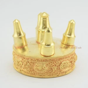 Juego de mandala Torma de cobre chapado en oro tallado a mano de fina calidad de Patan, Nepal - Imagen 1 de 7