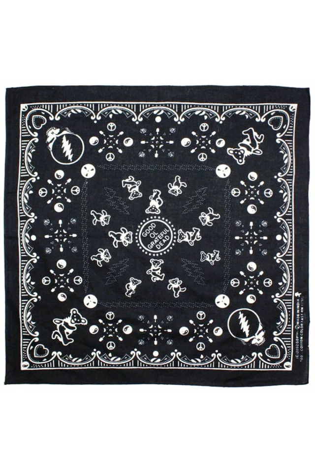 GRATEFUL DEAD-GOOD OL AGRADECE DEAD-BANDANA NEGRA-Garcia, Lesh, Wier Foto 1 de 1
