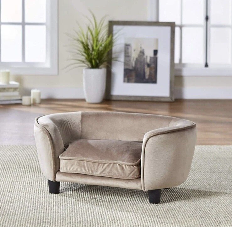 Enchanted Home Pet Coco Beige Pet Sofa 26.5" x 16 x 11" - Image 1 of 4