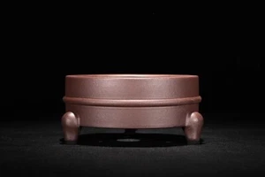 5.9in Chinese Classical Yixing Zisha Clay Pot, Handmade Orchid Bonsai Decor - Picture 1 of 14