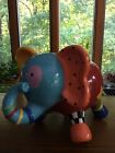 Whimsical Colorful Elephant Ceramic Pottery Pig Piggy Bank Coin Bank