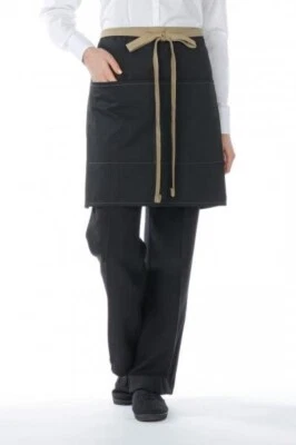 Edwards Style 9027 Half Bistro Color Blocked Black And Khaki Aprons NWT - Image 1 of 3