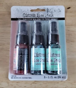 Ranger DISTRESS MICA STAIN 3 Bottle Set Sugary Gumdrop-Wonderland-Frosty Mint - Picture 1 of 2