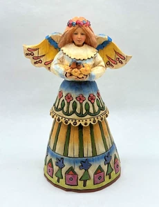 Estatuilla de Jim Shore Heartwood Creek Ángel del Amor Ángel sosteniendo bebé pájaros azules - Imagen 1 de 5