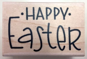 Impression Obsession ""Frohe Ostern"" Holzstempel C21261 Federstempel - Bild 1 von 1