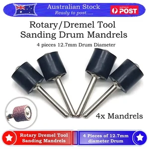 4x Rotary Dremel Tool Mandrel Drum Rubber Sanding Grinding Polishing 12.7mm - Picture 1 of 6