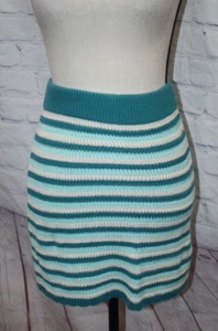 Wild Fable Women's Teal & White Striped Crochet Knit Skirt Size XS *EUC* - Picture 1 of 3