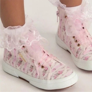 Zapatillas Superga x LOVESHACKFANCY Colaboración 2795 en Lona Rosa - Niñas 9 1/2 - Imagen 1 de 11