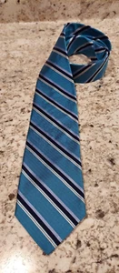 Brooks Brothers Makers and Merchants Teal Striped Silk Tie - Picture 1 of 5