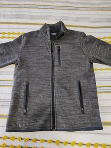UNTUCKit Jacket Mens Medium Full Zip Fleece Lined Long Sleeve Zip Pockets Gray - Picture 1 of 8