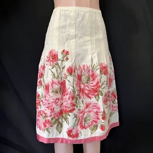 Falda floral de lino Jill cremallera metálica talla pequeña grande femenina J.Jill para mujer - Imagen 1 de 15