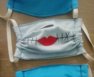 Erwachsene Gesichtsmaske Baumwollmischung Nightmare Before Christmas inspiriert hausgemacht USA - Bild 1 von 1