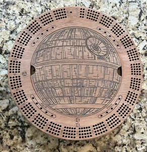 Handmade Cribbage Board - Star Wars - Death Star - Picture 1 of 3
