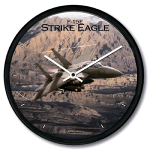 New AVIATION TRINTEC F-15E STRIKE EAGLE Clock 10" Aviator Fighter Plane WWII - Picture 1 of 3