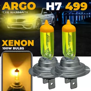 For Kawasaki ZX6R ZX10R Z800 Z1000 SX 3570 100w Xenon Yellow Headlight Bulbs 12v - Picture 1 of 11