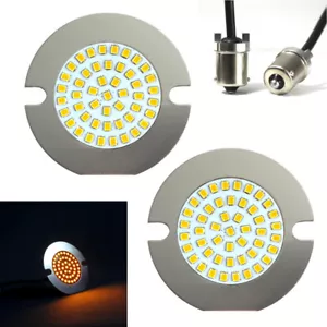 Eagle Lights Harley LED Rear Amber Turn Signals for 3 1/4" Flat Style 1156 Base - Picture 1 of 6