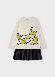 ABITO VESTITO MAGLIA BAMBINA MAYORAL 4925 04925 54 BEIGE ORIGINALE AI 2025 - Picture 1 of 3