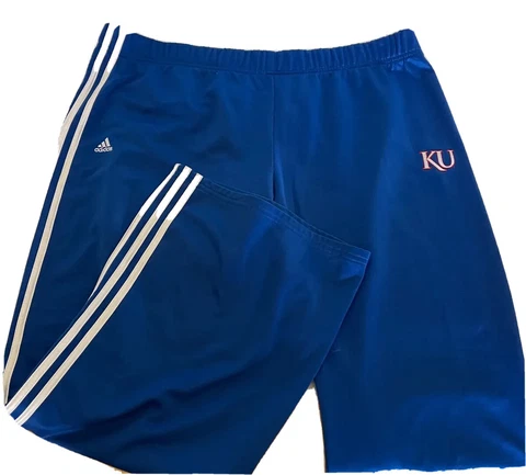 Adidas Kansas University KU Jayhawks Blue Polyester Athletic Pants - 2XL Cover