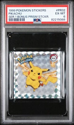 PIKACHU Prism Sticker 1999 Pokemon Artbox #PR32 Series 1 - PSA 6 - Image 1 of 2
