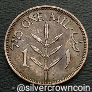 Palestine British Administration 1 Mil 1937. KM#1. Bronze One Cent coin. Israel. - Picture 1 of 7