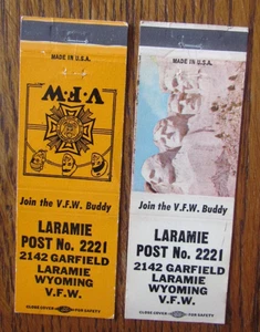 FRATERNAL V.F.W. POST 2221 MATCHBOOK COVERS: LARAMIE, WYOMING MATCHCOVERS -A9 - Picture 1 of 2