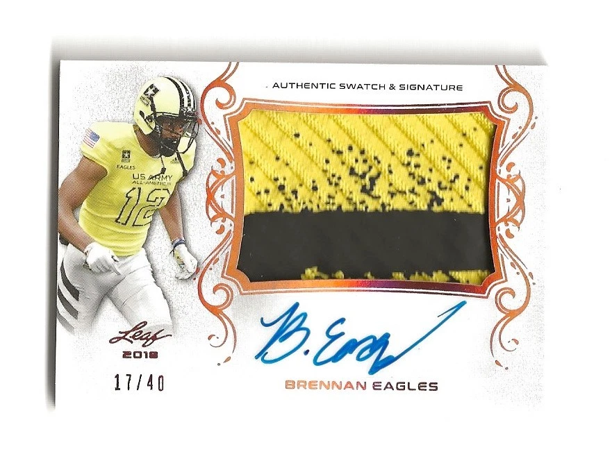 2018 Leaf US Army Brennan Eagles Auto Patch RC 17/40 Texas Longhorns - Image 1 of 1