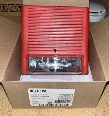 NEW, Wheelock ASWP-2475C-FR Weatherproof Horn Strobe, Red