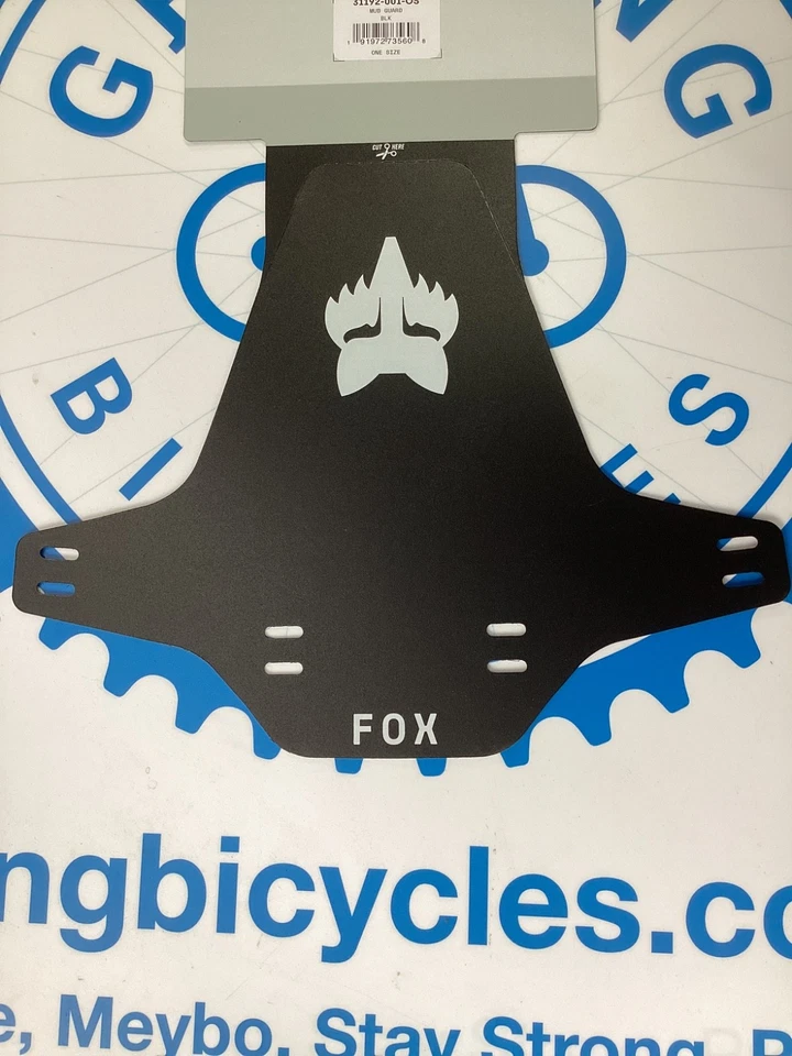 Fox Mud Guard Front Fender  Black White MTB Mountain Bike - image 1 of 1