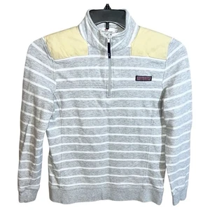 Vineyard Vines Sweatshirt Fleece Men’s Size S Gray Yellow White 3/4 Zip - Picture 1 of 6