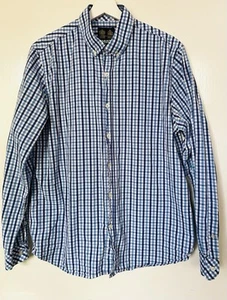 Musto Vintage Check Blue / Cotton L/S Oxford Button Down Shirt L VGC - Picture 1 of 13