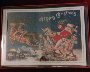 Punch Studio 3D VERZIERTER WEIHNACHTSMANN SCHLITTEN HIRSCH WEIHNACHTSKARTE BAUM NEU INDIVIDUELL - Bild 1 von 2