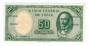 Chile 1959/64 Aníbal Pinto 5 centesimos/ 50 pesos Mackenna Ibáñez UNC - Imagen 1 de 2