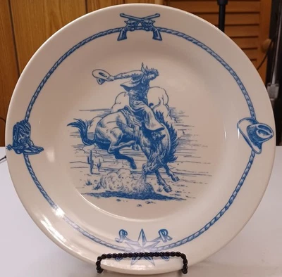 PLATO DE CENA DE GRES DE COLECCIÓN CERÁMICA HARTSTONE Western Sky Ranch Bucking Horse Foto 1 de 3