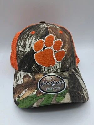 Clemson Tigers: NCAA Zephyr Camouflage / Orange Snapback One Size - Image 1 of 4