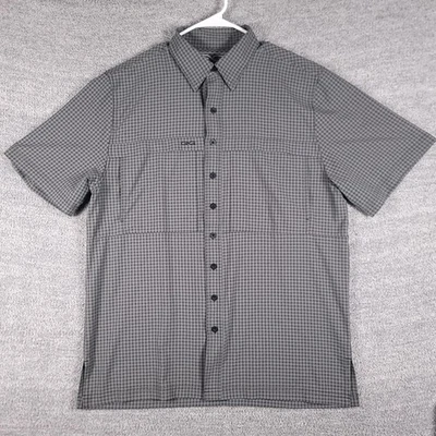 GameGuard Shirt Mens Large Gray Check Short Sleeve Vented Fishing Outdoor 1041 - Image 1 of 4
