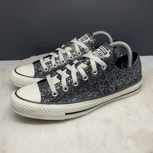 Converse All Star Low Sneakers Womens Size 8 Black Sparkle Casual Shoes A11138C - Afbeelding 1 van 9