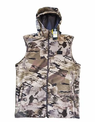 Mens Under Armour Rut Fleece Vest Hoodie Size Medium 1356288-999 - Image 1 of 4