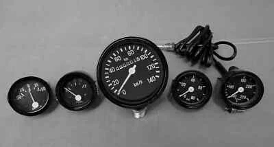 Willys MB Jeep Ford CJ GPW Gauges Kit- Speedometer kmph Temp Oil Fuel Ampere - Image 1 of 4