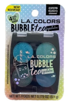 L.A. COLORS “Bubble Tea” 4Pc Eyeshadow (Blueberry Shimmer) NIB - FastShip + Gift - Image 1 of 4