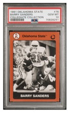 Barry Sanders 1991 Oklahoma State Collegiate Collection #76 Gem Mint PSA 10!!!
