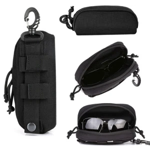1*Tactical Portable Molle Sunglasses Goggle Glasses Bag Case Storage Pouch Black - Picture 1 of 10
