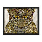 Patterned Cheetah Big Cat Painting Framed Wall Art Print 18X24 In
