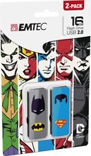 EMTEC Super Hero Batman Superman 16GB USB 2.0 2-Pack Flash Memory Drive Storage